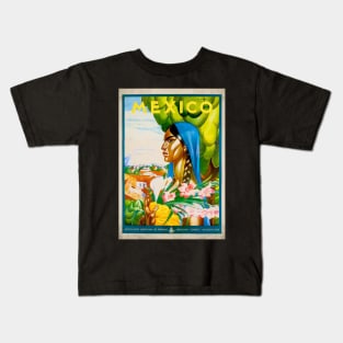 Retro poster - travel - vintage - Mexico City - Mexico Kids T-Shirt